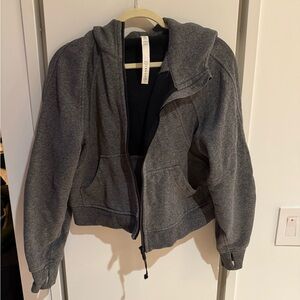 Lululemon Athletica Heathered Gray Full Zip Cropped Hoodie